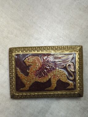 Vintage 70's Gryphon Brass Belt Buckle Made In India
